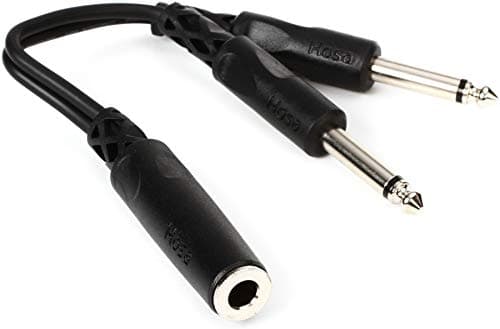 Hosa YPP-106 Y Cable, 1/4 Inch TSF to Dual 1/4 Inch TS