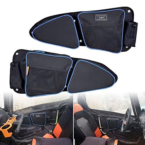 Goldfire RZR XP 1000 Accessories, RZR Door Bags sxs Storage Bag Set w/Knee Pad for 2014-2020 Polaris RZR XP Turbo Turbo S 1000 S900 (Blue Piping)