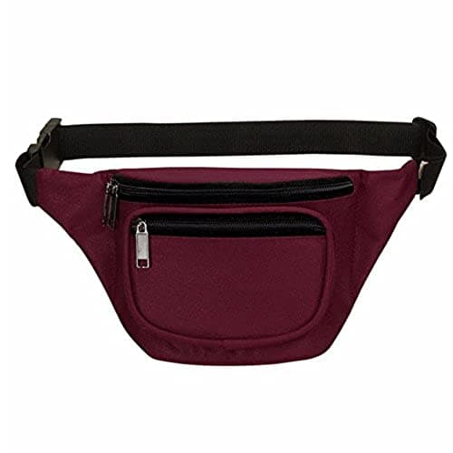 Fanny Pack, BuyAgain Quick Release Buckle Travel Sport Waist Fanny Pack Bag - Burgundy