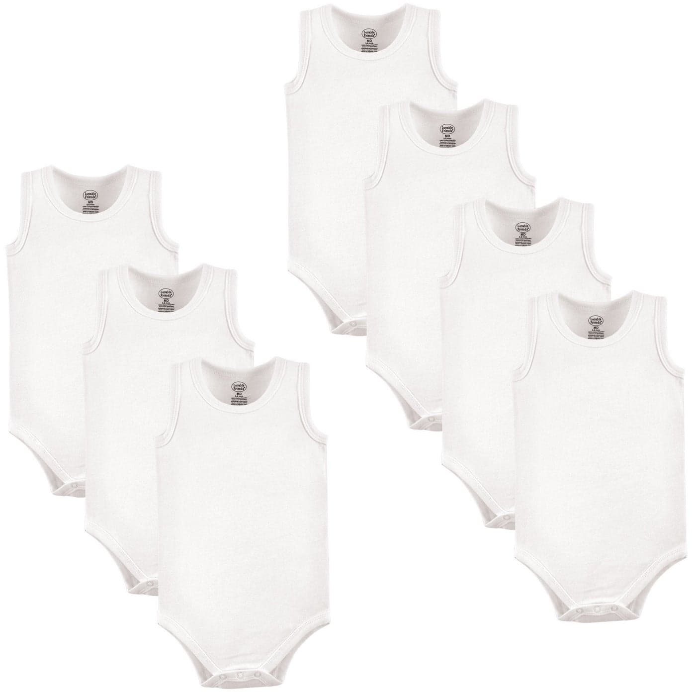 Luvable Friends Unisex Baby Cotton Sleeveless Bodysuits White 912 Months