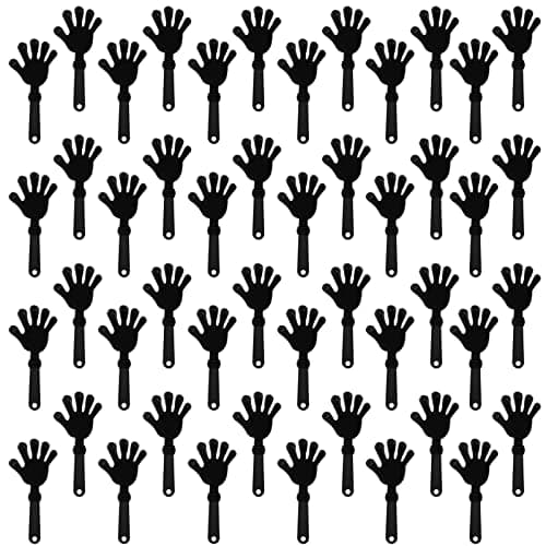 ZCYSRLQIN 48 Pieces Black Hand Clappers 75 Inch Clappers Noisemakers Noise Makers Party Favors Plastic Party Clapper for Sporting Events Cheers Ball Dance Basketball Football Noisemakers Black
