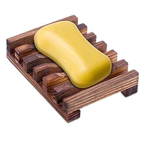 SMILEDRIVE® Soap Saver Holder Wooden Dish for Bathroom Kitchen Sink Teak Wood - Brown (1, Pack of 1)