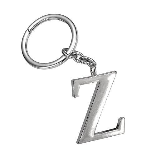 Monnel Z546_B Adorable Alphabet Initial Letter Z Keychain Key Ring (Silver)