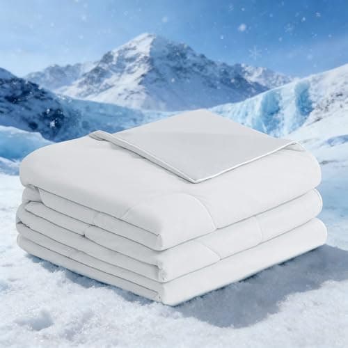 BEAUTEX Cooling Comforter Queen Size - Double Sided Cool Blanket for Hot Sleepers and Night Sweats, Q-Max>0.45, Breathable Lightweight Silky Summer Ice Blankets for All Season (Grey, 90" x 90")