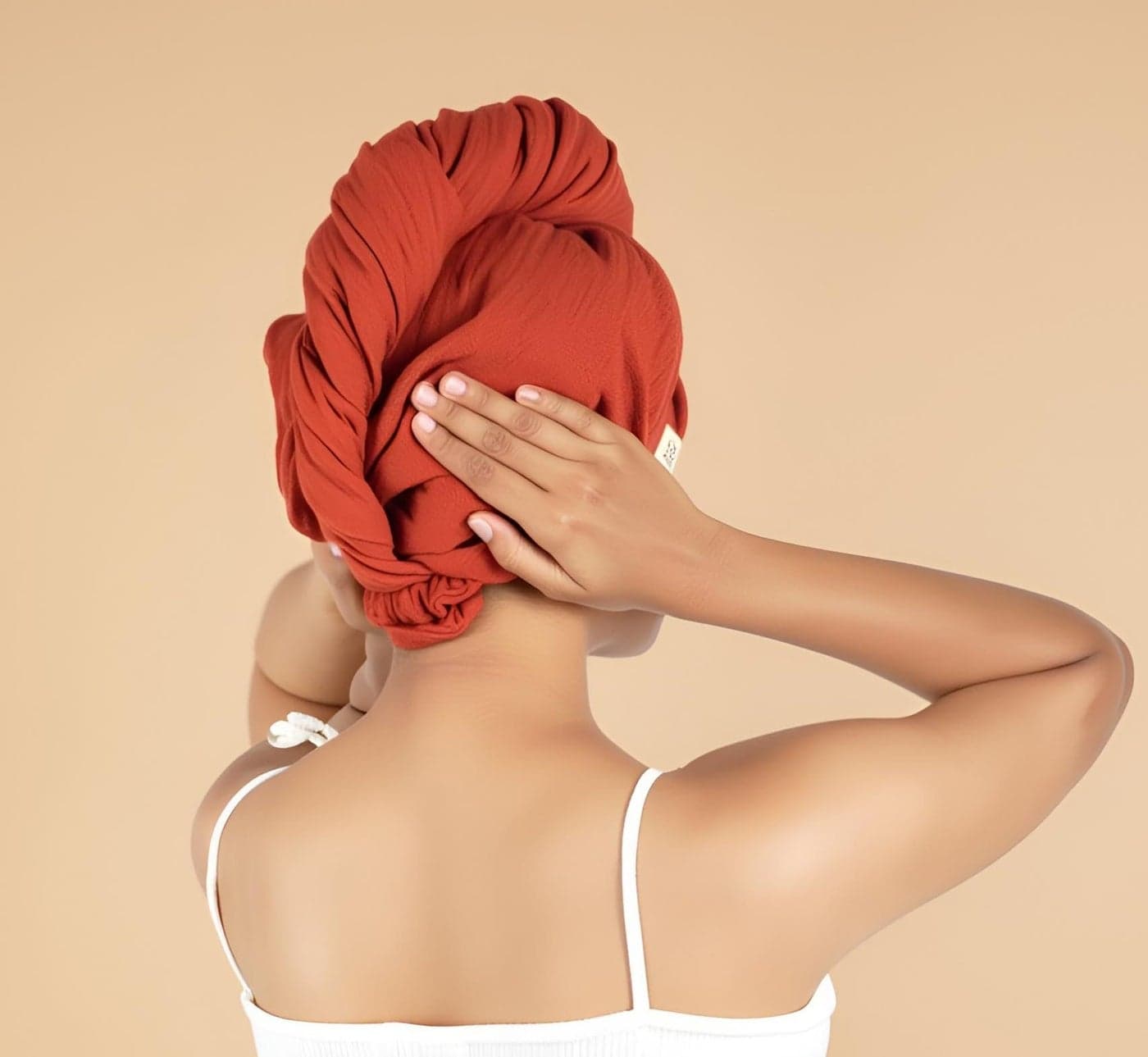Doctor Towels | Banana Yarn Hair Towel| Plus Size Hair Wrap for Women | Towel for Long & Short Hair| Anti-Frizz Shower Hair Towels with Button | Quick-Drying Hair Cap | Terracotta, Pack of 1