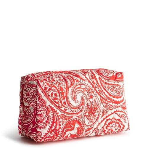 Vera Bradley Women's Premium Cotton Large Cosmetic, Paisley Key, One Size