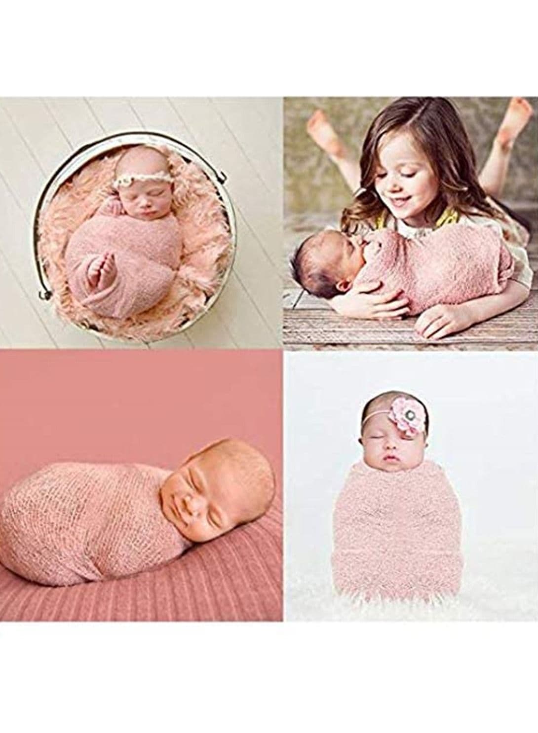 Newborn Baby Stretch Wrap Photo Props Wrap-Baby Photography Props-Pink