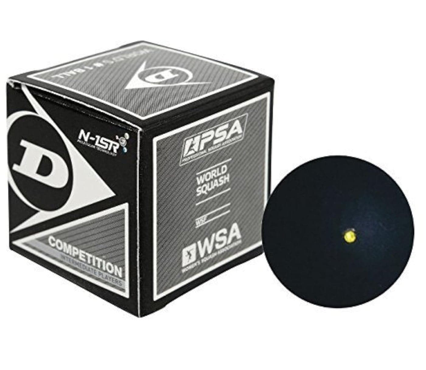 Dunlop Sports D1SB700112 Rubber Single-Dot Squash Ball (Black, Standard) Standard Size