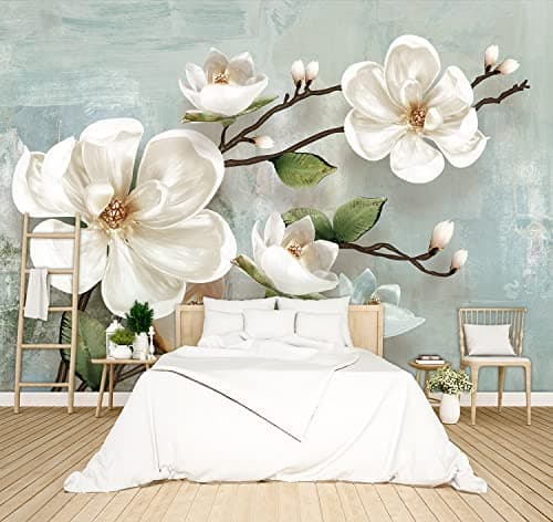 BZHXBZ Beautiful 3D Floral Wallpaper Bedroom Modern Flowers murals Trendy Office Decorative Living Room tv Background Large wall Mural 91x65 Not Peel and Stick