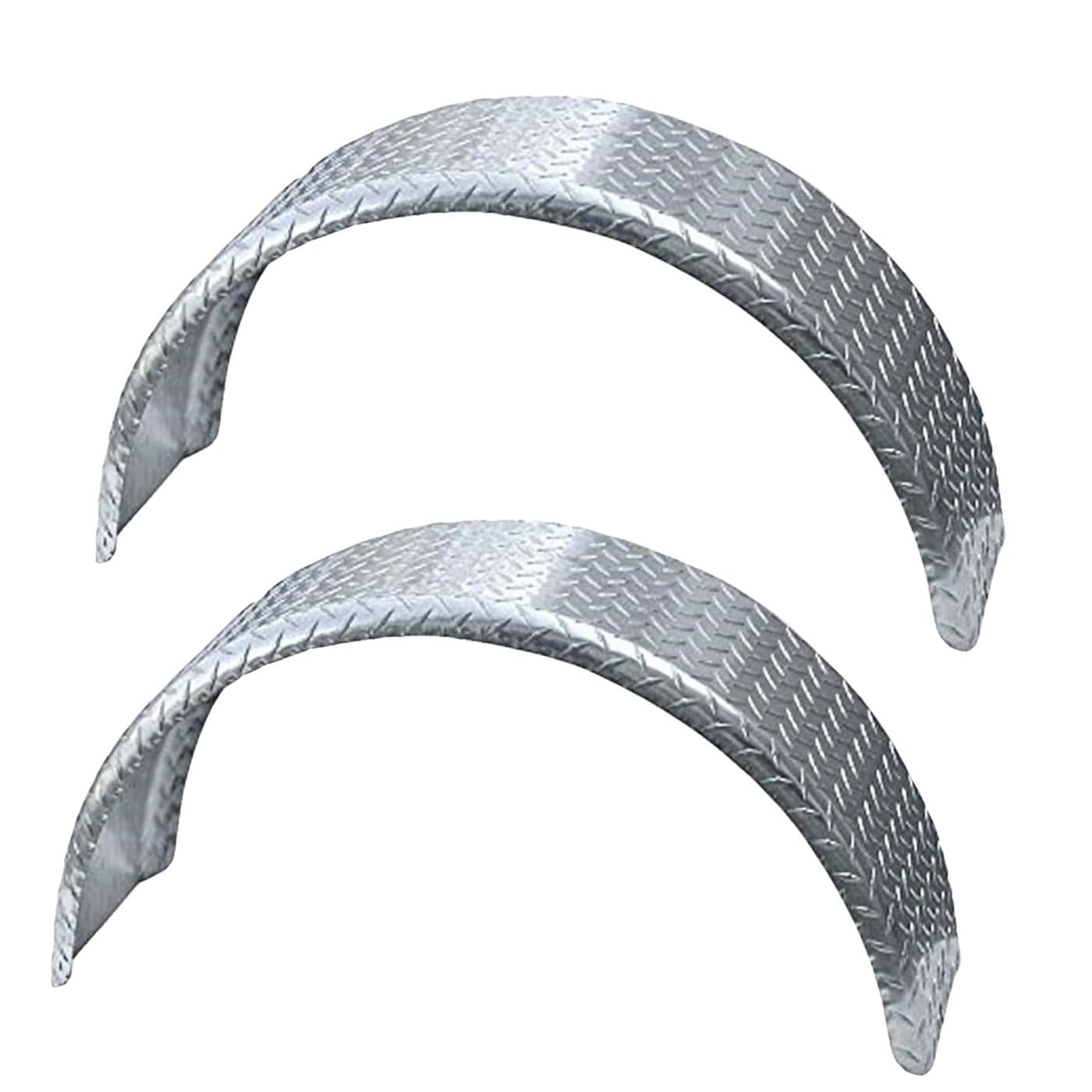Tie Down Trailer Fenders Single Axle Diamond Plated Made in USA Aluminum Trailer Fender for 1316 Wheels Requires 1488 Overall Tire Diameter 3374 L x 9 W x 1488 H 2 Fenders