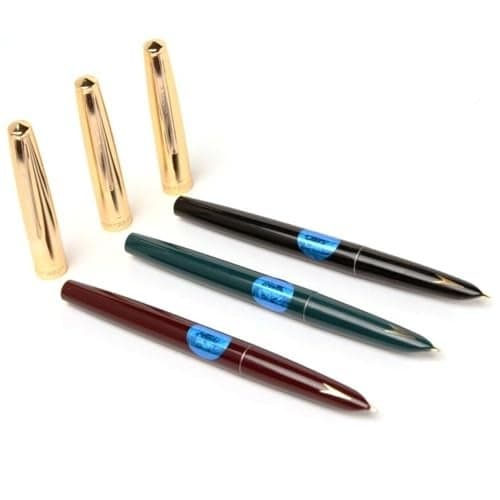 Success Stationery Hero Pen Original Fountain Pen for Men Refillable Ink Pen for Students Gold Arrow Pattern Model Black Green Maroon - Pack of 3 (330 Golden Cap)