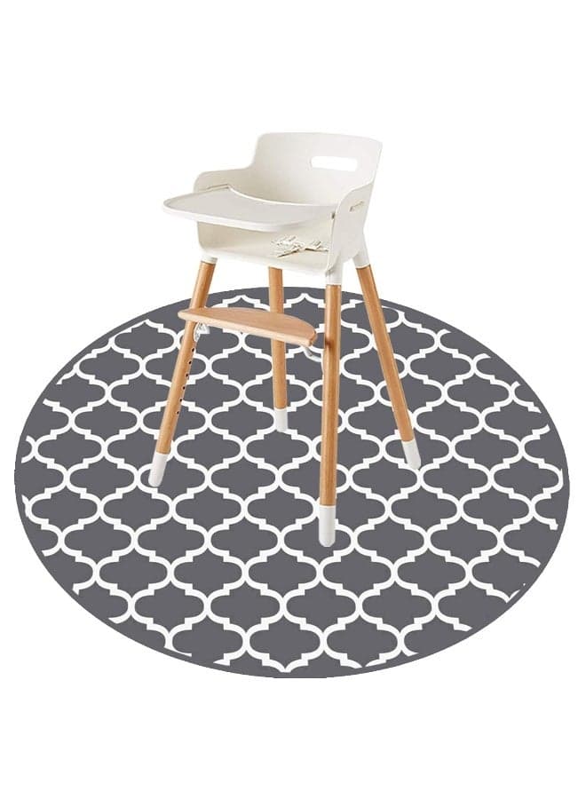 Round Splat Mat for Under High Chair/Arts/Crafts by CLCROBD, 53" Baby Anti-Slip Food Splash and Spill Mat for Eating Mess, Waterproof Floor Protector and Table Cloth (Round Lattice)