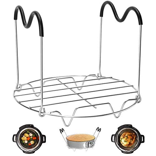 Steamer Rack Trivet with Handles Compatible with Instant Pot Accessories 6 Qt 8 Quart Pressure Cooker Trivet Wire Steam Rack Great for Lifting out Whatever Delicious Meats Veggies You Cook
