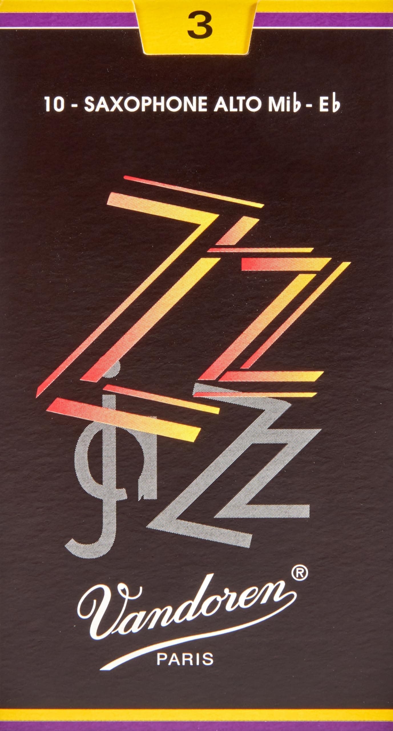 Vandoren SR413 Alto Sax ZZ Reeds Strength 3; Box of 10