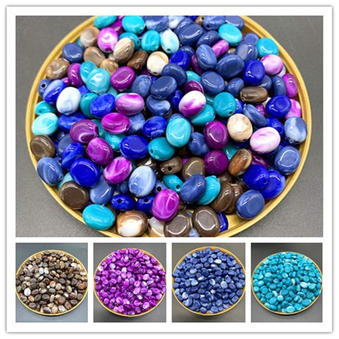 DIY Crafts Pack of 100 Pcs, Color : 09, Wholesale New New 8x6mm 100Pcs of Acrylic Beads Earrings Necklace Accessories Beads for Jewelr(Pack of 100 Pcs, Color : 09)