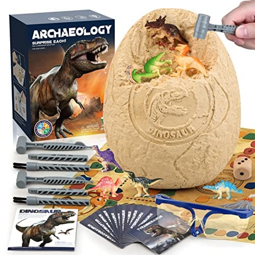 Jumbo Dino Egg Dig Kit Dinosaur Toys for Kids 57 Dinosaur Eggs with 12 Dinosaurs inside Dino Toy Outdoor Gift with Dinosaur Card Dinosaur Egg Excavation for Kids Boys Girls Gift 6 and up year old
