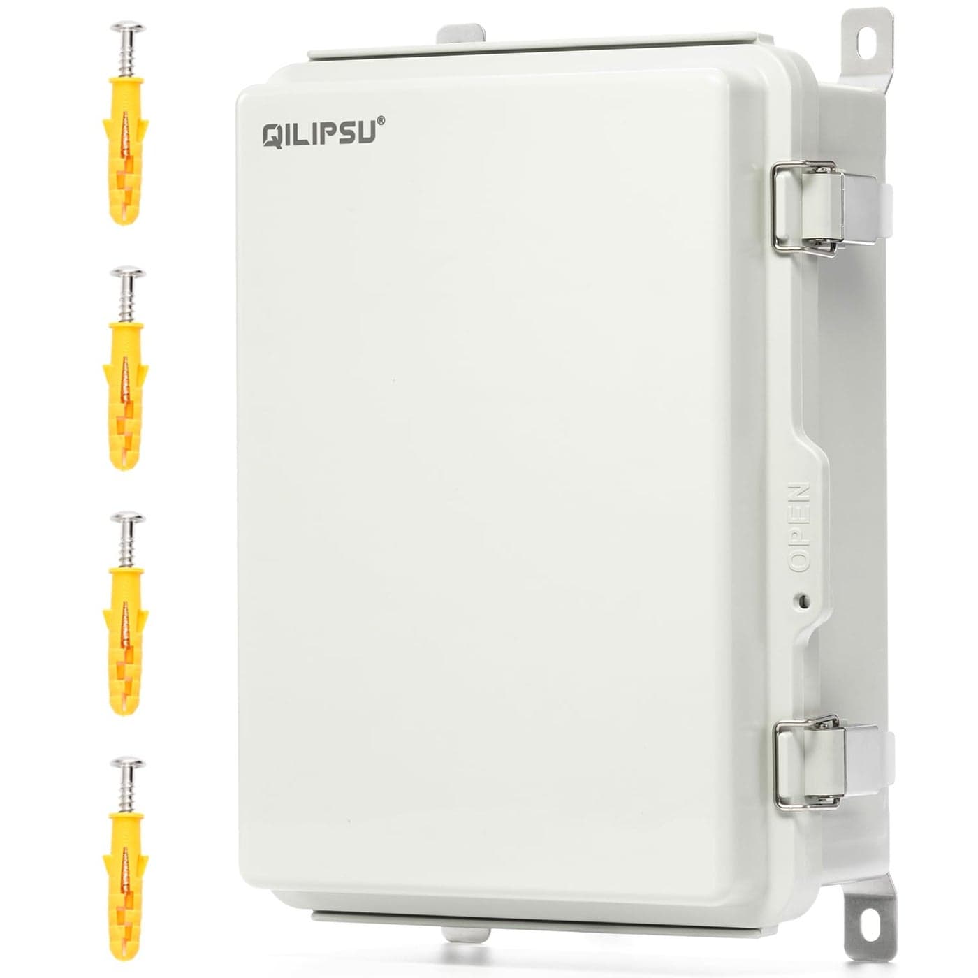 QILIPSU UL94V0 Outdoor Electrical Box 138x99x59 Waterproof Junction Box Weatherproof PCABS Alloy Plastic IP66 Project Electric Enclosure Grey Hinged Door