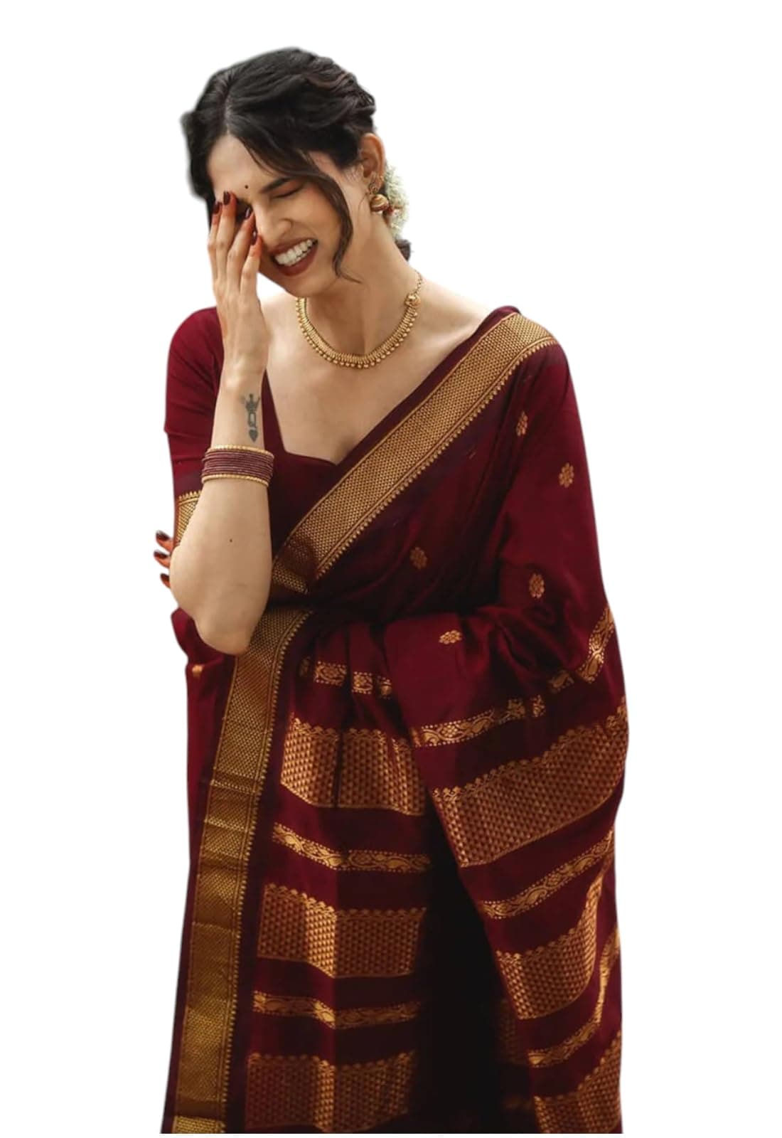 Yashika Women's Banarasi Saree Pure Kanjivaram Silk Saree Soft new ladies Design Wear Sarees Latest Sari collections With Blouse Piece for Wedding sadi_AZ-YS-OG2-SHAKSHI MAROON