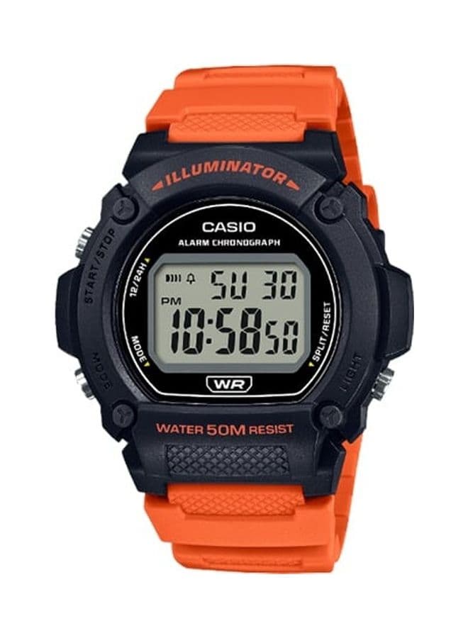 Men Clear Dial Resin Band Digital Wrist Watch W-219H-4AVDF