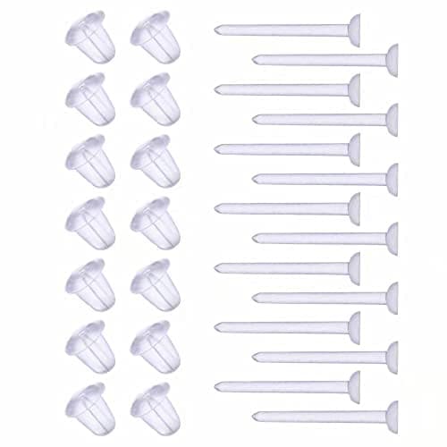 Plastic Earrings,Clear Earrings Clear Post Earring Posts and Backs Silicone Stud 100 Pairs Back Blank Pins Stud…