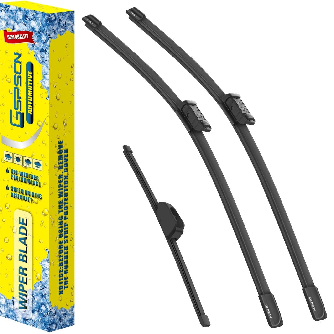 GSPSCN 3 Wipers Replacement for Jaguar FPace 2024 2023 2022 2021 2020 2019 2018 2017Original Equipment Windshield Wiper Blades 261913 set of 3 Top Lock