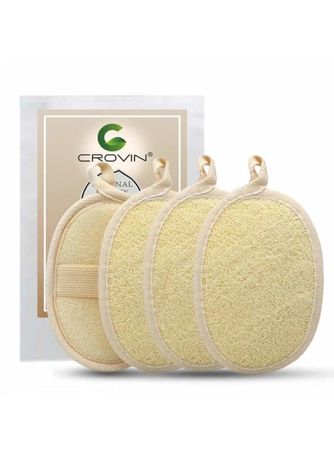 Bigger 5x7 Natural loofah Sponge for Exfoliating and Invigorate Your Dead Skin - Eco Friendly and Biodegradable All-Natural Loufa - Deeply Clean Your Body Pack of 4