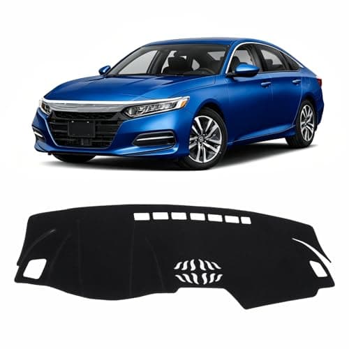 KUST Black Dash Cover for Honda Accord/Accord Sport 2018 2019 2020 2021 2022 (Without HUD) Dashboard Cover Polyester Non-Slip Center Console Dash Cover Interior Accessories for Accord No Glare