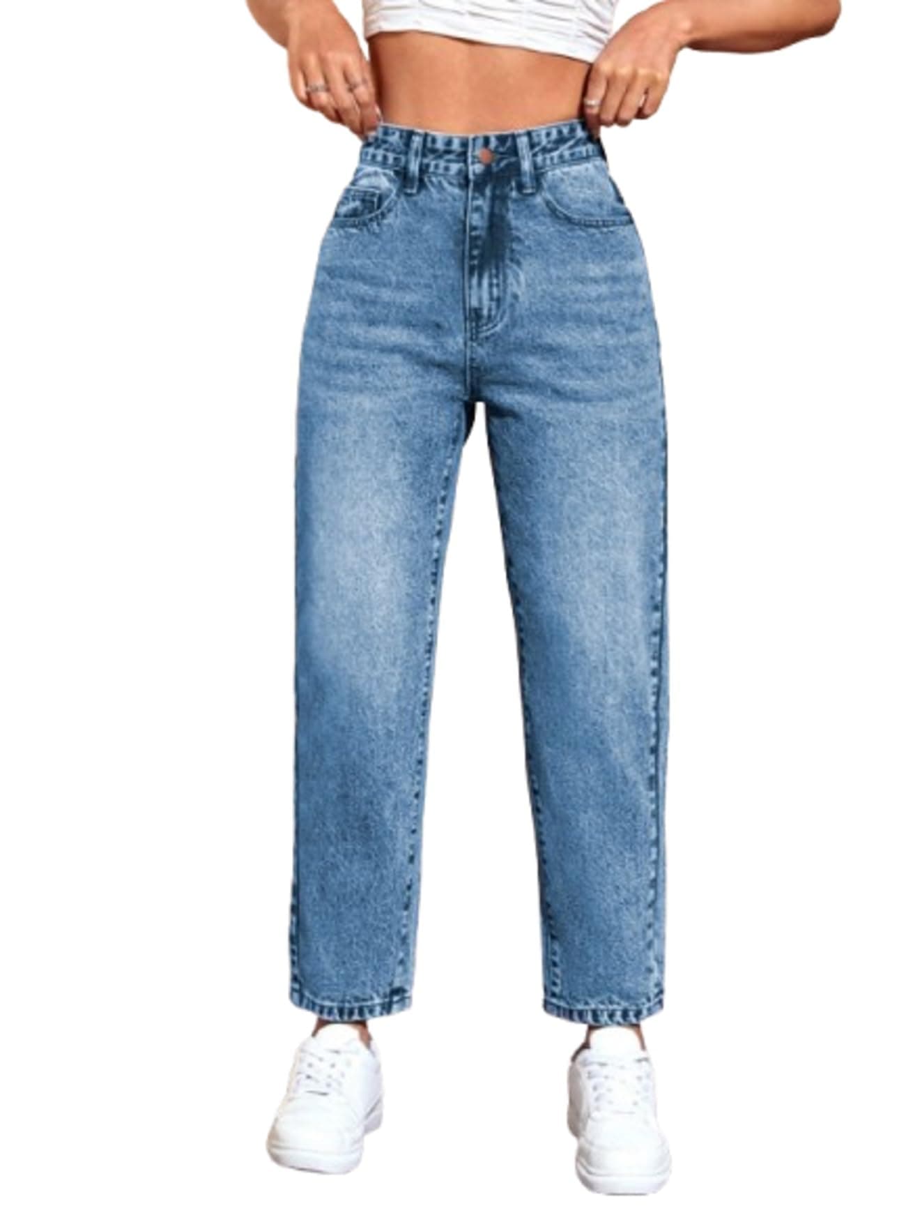 Ben Martin Mom Fit Jeans for Women || High Waist Tapered Fit Stretchable Jean's Pant for Women's || Relax Fit Carrot Jean:s || Stylish Jean,s for Woman || Casual Denim Mom Jean::s,LB - 30