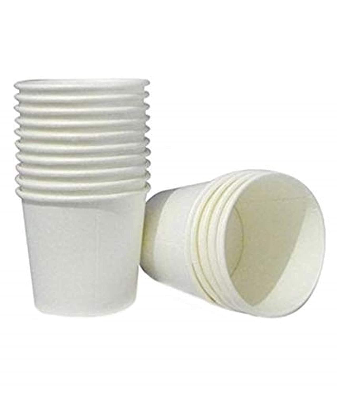 SANWALSA [150 ml, 200 Count, White, 5 Oz Disposable White Paper Cup | Eco-Friendly & Biodegradable Cups for Wedding, Party, Picnic, Travel | Ideal for Tea, Coffee, Juice & Water