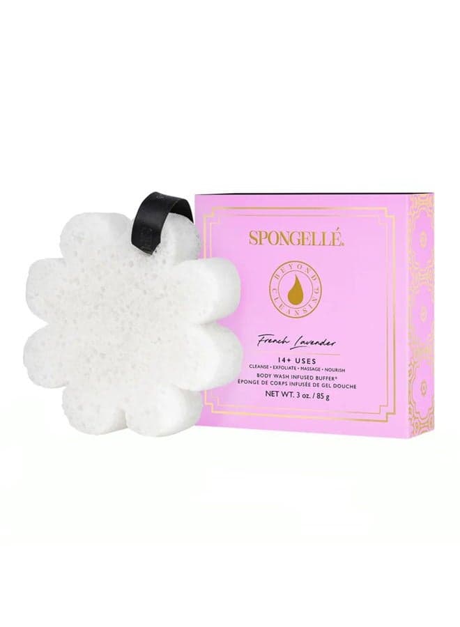Spongellé Boxed Flower Shower Body Wash Infused Buffer, French Lavender