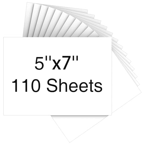 Cardstock 5 x 7 Inch 110 Sheets 190 gsm Heavyweight Card Stock Paper White Cardstock Printer Paper Perfect for Wedding Invitations DIY Cards Postcards Photos Art and Crafts
