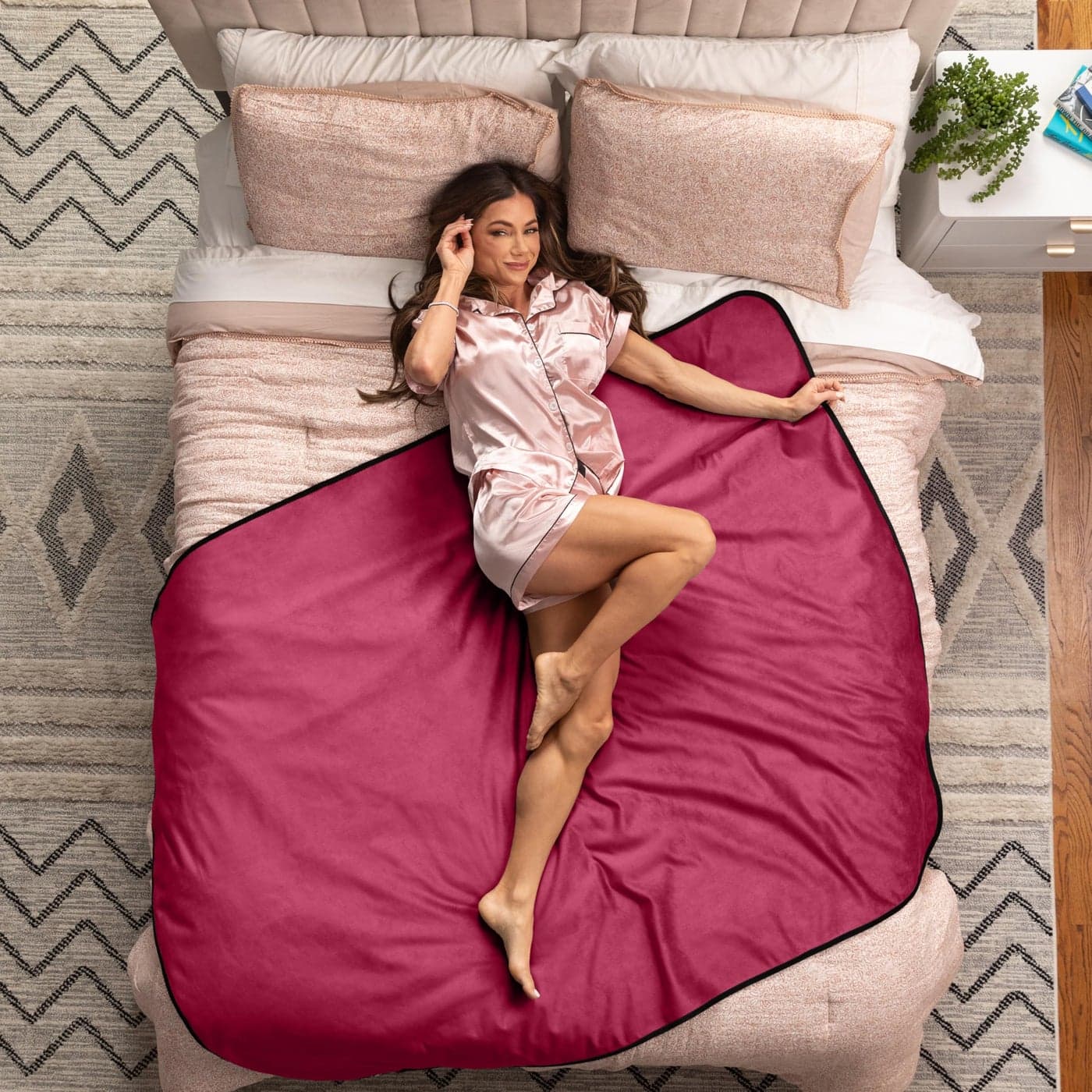 Avana Waterproof Throw Sensual Blanket for Adults Made in The USA Regular Size MicroVelvet Red