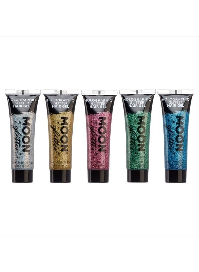 Holographic Glitter Hair Gel by Moon Glitter - 0.67fl oz - Set of 5