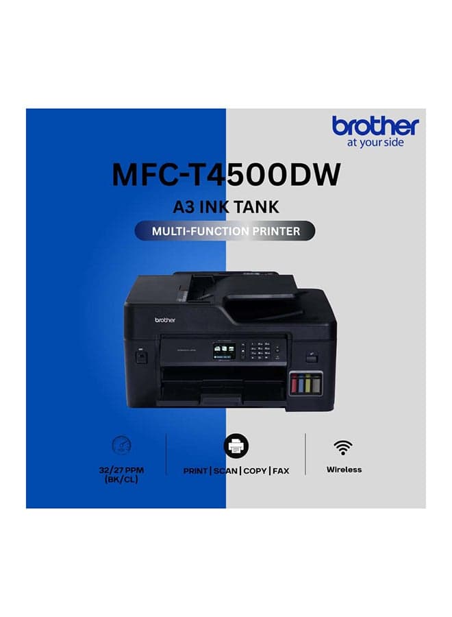 MFC-T4500DW 4x1 A3 Refill Ink Tank Inkjet Printer Black