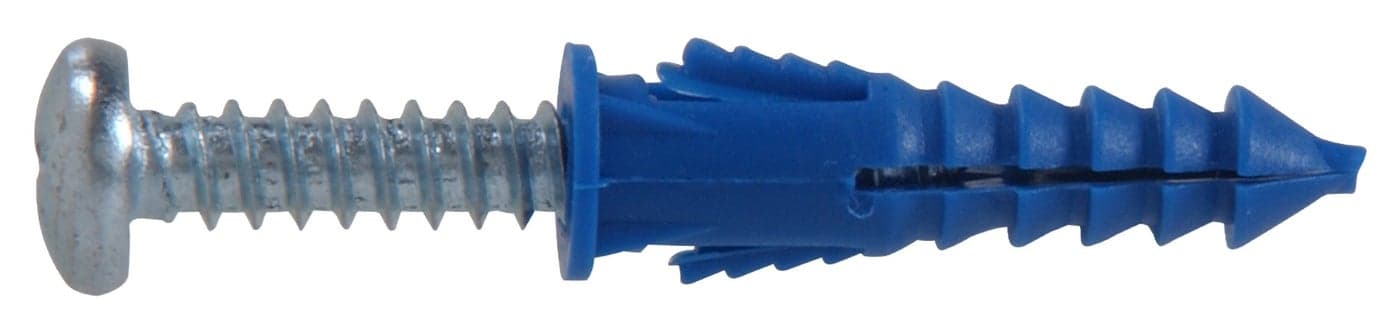 The Hillman Group 591276 Ribbed Anchors with Screw, 4-6x7/8" Inch, Zinc, 6-Pack