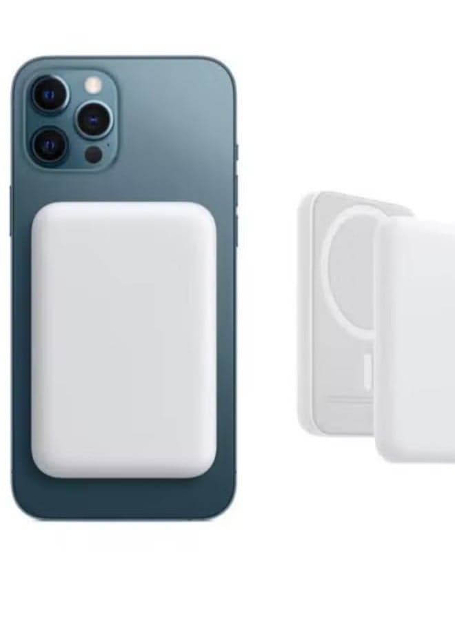 5000mAh Magnetic Power battery pack For iPhone 12/13/14/15/15 white