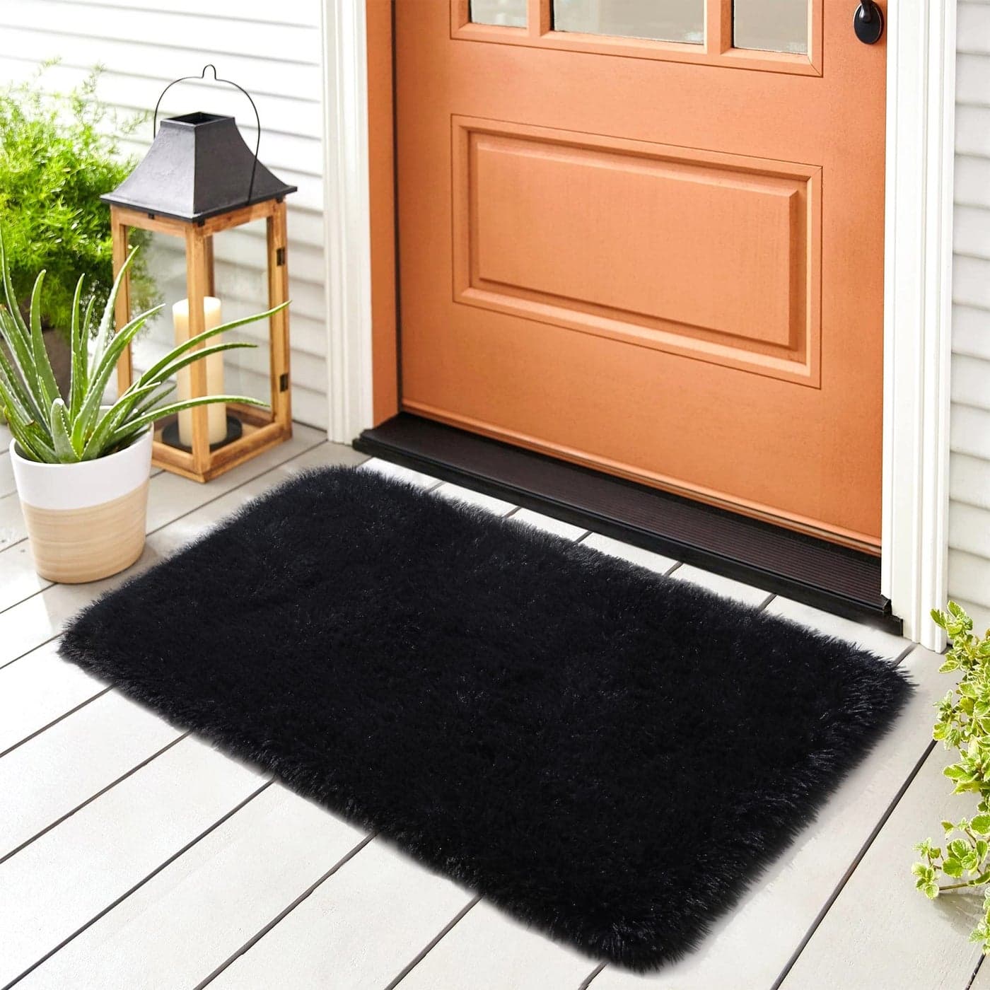 Noahas Door Mat Indoor Entrance2x3 Shaggy Small Black Area Rugs for EntrywayNonSlip Fluffy Entry Bedroom RugSoft Plush Bedside Throw Kids Carpet