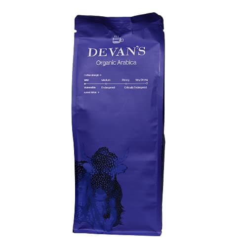 Devan's South Indian Organic Arabica Filter Coffee Beans : Coffee : 100%, (Mild Roast) 500 GMS (Beans)