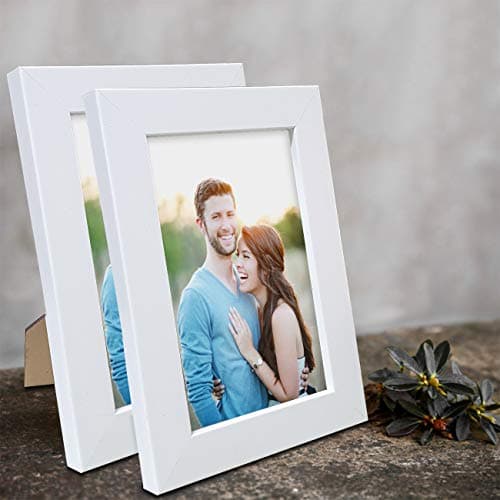 Art Street Set of 2 Table Photo Frames, Tabletop Picture Frames For Home Décor, Office Desk, Bedroom & Living Room - 5x7 Inchs- White