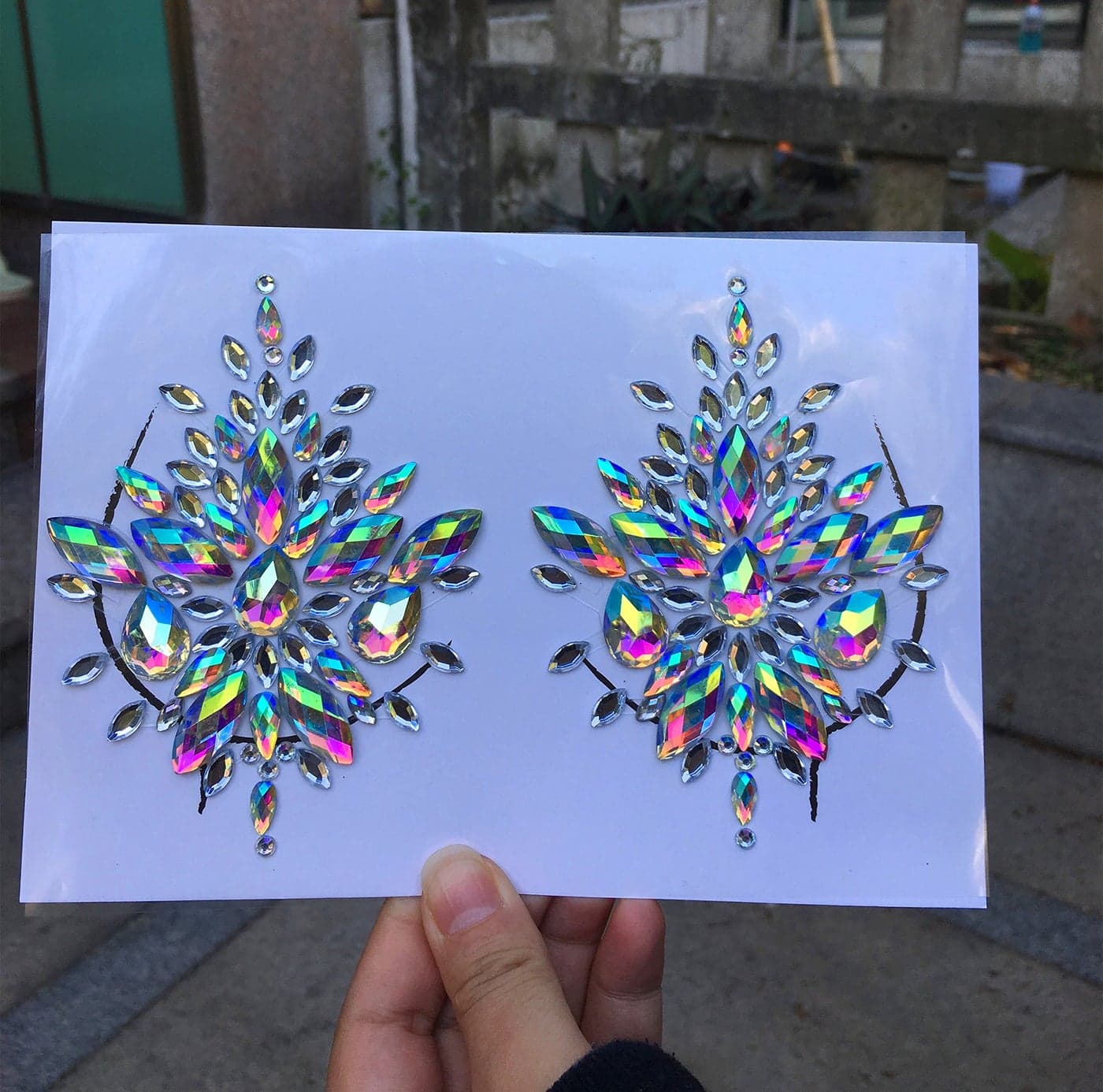 DaLin Rave Festival Rhinestone Face Body Jewelry Stick On Crystal Tattoo Chest Crystal Body Gem Stones Bindi Stickers Body Jewel 1
