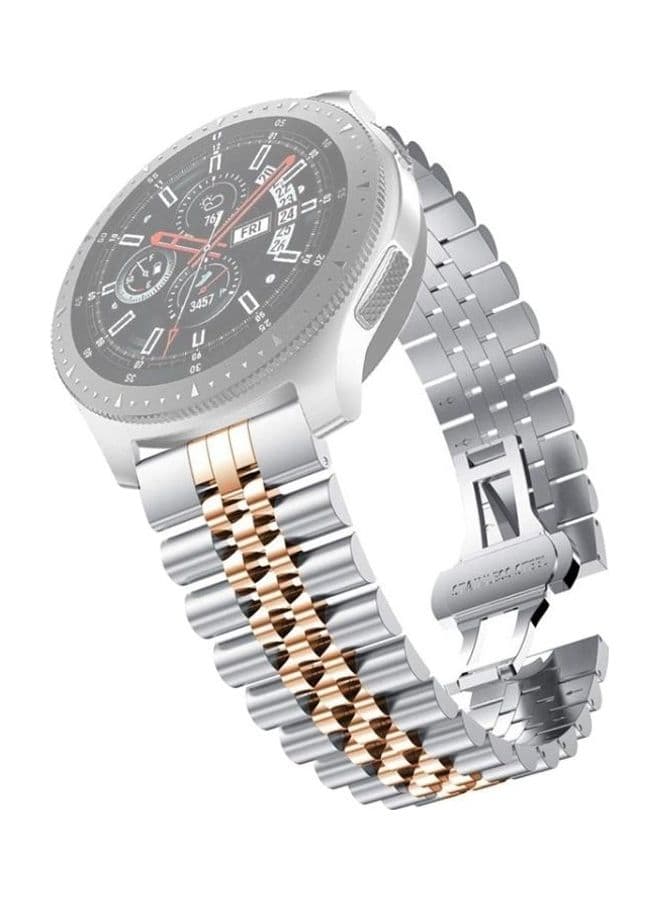 For Huawei Watch 3 3 Pro Five Beads Steel Replacement Strap Watchband Silver/Gold