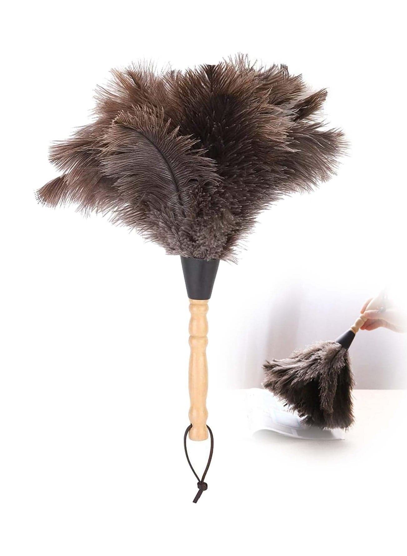 Feather Duster with Protective Cover Anti Static Flexible Bendable for Dust Cleaning Interior Roof