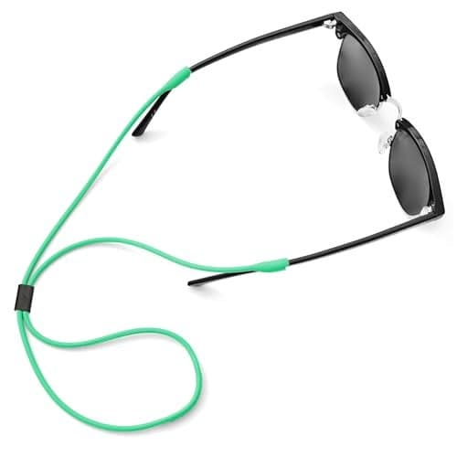 Pilotfish Premium Silicone Sunglasses Strap, Adjustable Glasses Retainer with Unique Passthrough Design – Universal Fit (Green)