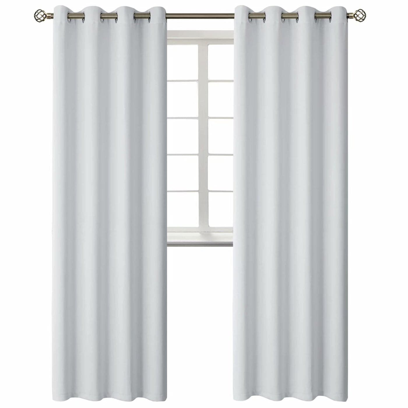 BGment Room Darkening Curtains 95 Inches Long Grommet Thermal Insulated Drapes Window Treatment Curtains for Bedroom 2 Panels 52 x 95 Inch Greyish White