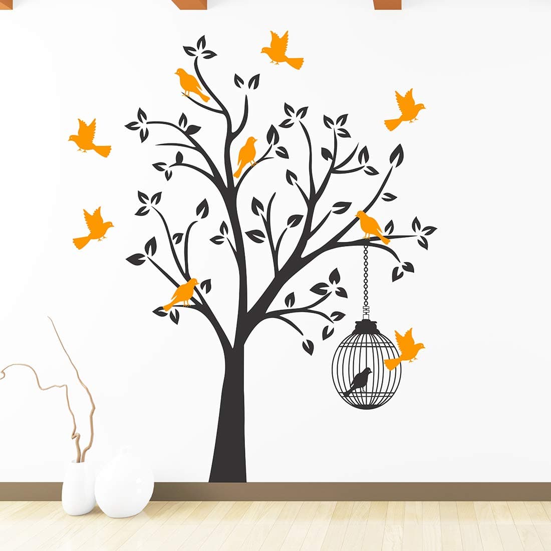 Walstick Tree with Birds wallstickers Vinyl 120 cm x 98 cm