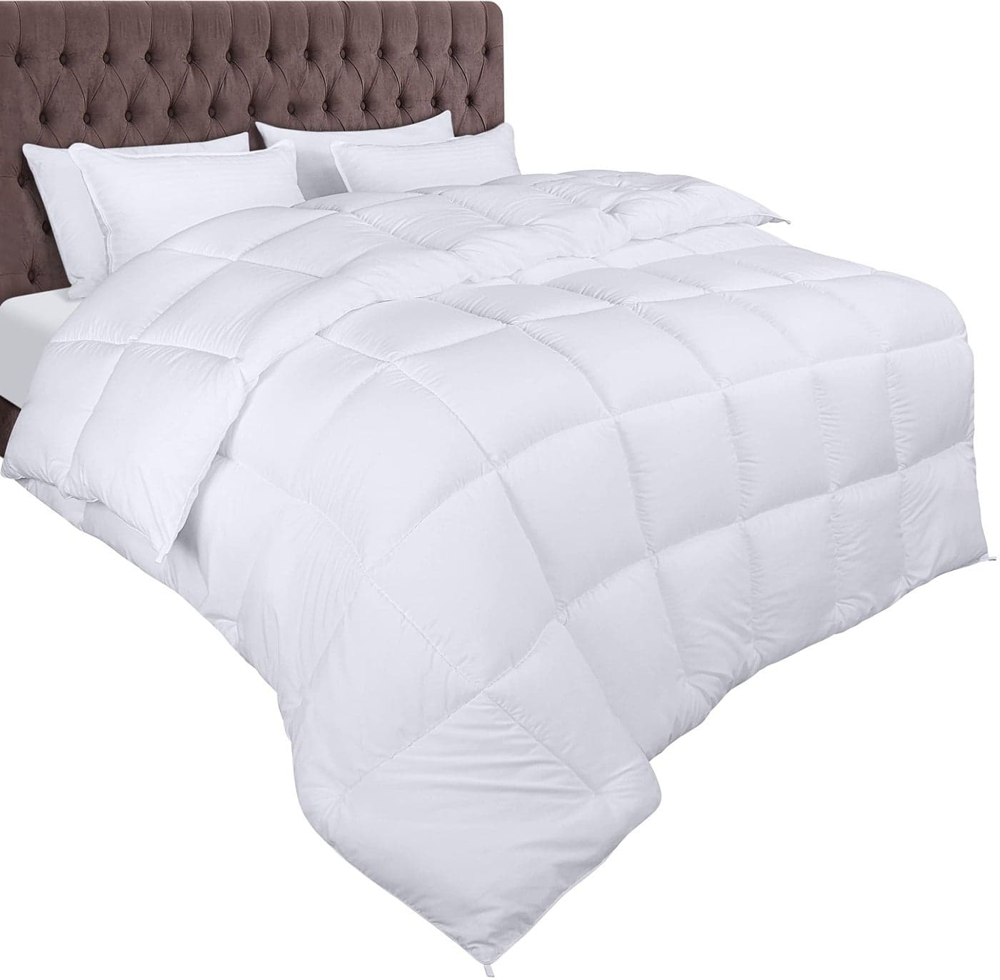 Utopia Bedding Duvet105 Tog coverless Duvet with Corner Tabs Box Stitched Quilt Super King White