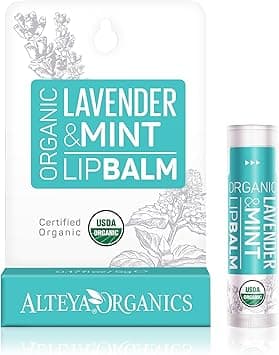 Alteya Organic Lip Balm Lavender Mint 45g USDA Certified Organic Pure Natural Lip Care Based on a Carefully Selected Bouquet of Hydrating and Nourishing Botanical Oils and Butters