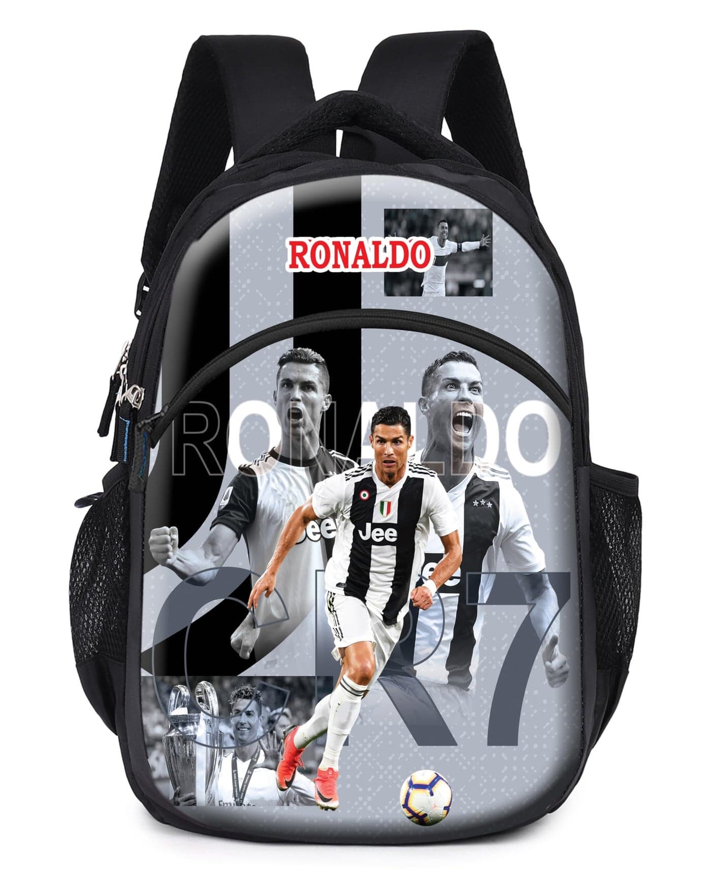 Ronaldo 18 Inch Unisex Laptop Backpack - Printed Travel, School, College & Office Multi-Utility Daypack with Printed Design
