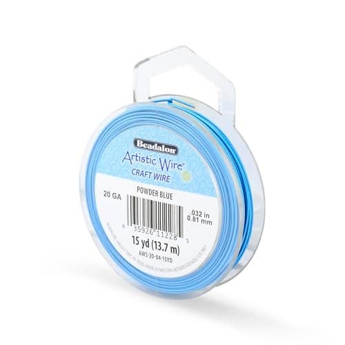Artistic Wire, 20 Gauge Tarnish Resistant Colored Copper Craft Wire, Powder Blue, 15 yd