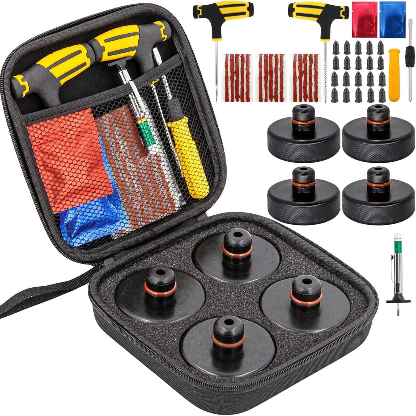 Lifting Jack Pad for Tesla Model 3/Y/S/X - 4PCS Rubber Jack Pad Adapter Tool with Tire Repair Kit